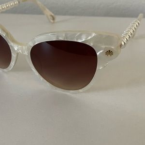 Lele Sadoughi Pearl White Sunglasses